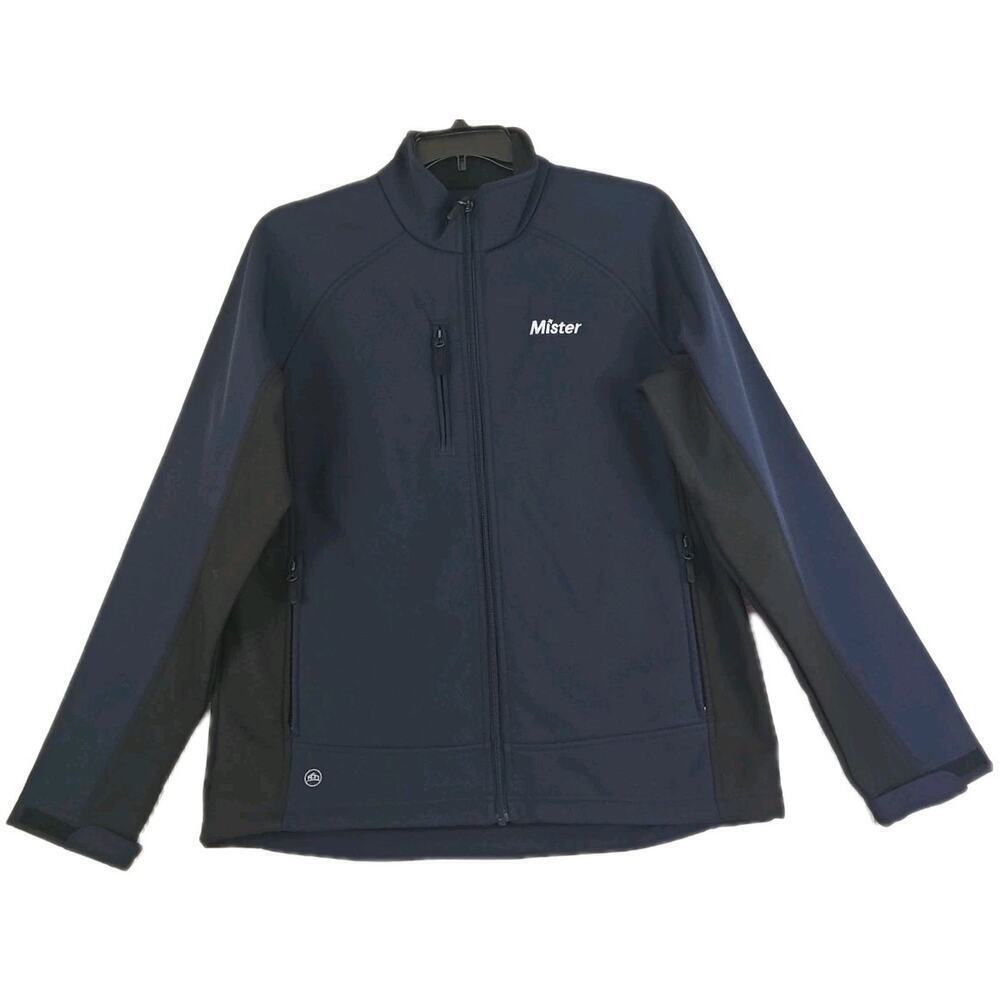 STORMTECH PERFORMANCE~Men's Size L~Navy Blue/Black Jacket Zip-Up w/Logo "MISTER"
